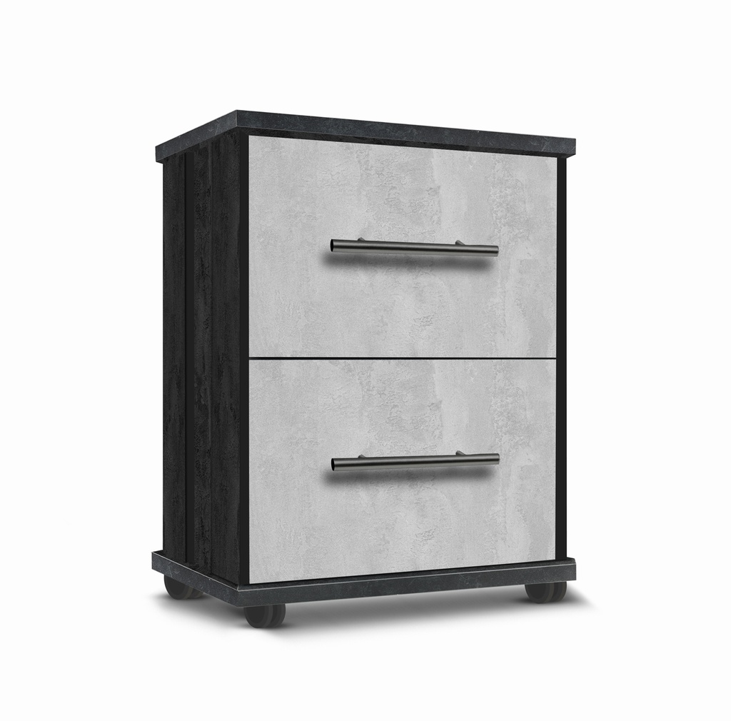 Paros 2 Drawer Bedside (W385mm x D420mm x H515mm)