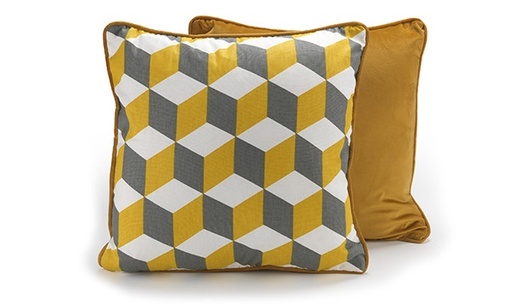 [CUSH-YELLOWGEO] Cushions (45cm x 45cm) (Yellow Geo)