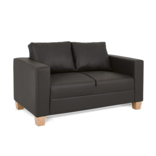 [SOFA-GEMINI-2STR-BR-PVC] Sofa - Gemini (2 Seater (W140 x D77 x H83cm), Brown - Faux Leather)