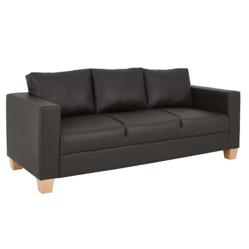 [SOFA-GEMINI-3STR-BR-PVC] Sofa - Gemini (3 Seater (W190 x D77 x H83cm), Brown - Faux Leather)