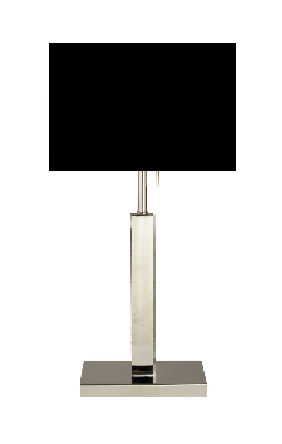 [HOME1267] Table Lamp - Brooke (Silver with Black Rectangular Shade)
