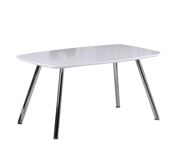 Dining Table - Harrogate (W160cm x D90cm x H75cm) - Light Grey | Chrome