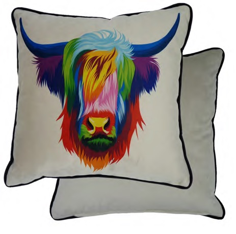 [COW/BIS/CP/FILL/4545] Cushions - Pop Art (45x45cm) (Highland Cow)