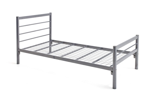 [MB-MILAN-D-SIL] Metal Beds - Milan (Double (4Ft 6In) (135cm x 190cm), Silver)