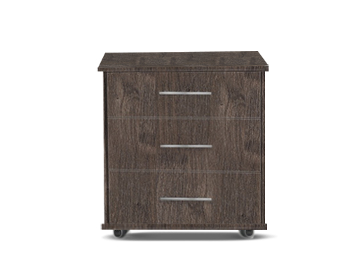 [3-C-W-EH-A] Chests - Athens (3 Drawer (Wide) (W760mm x D420mm x H735mm), Espresso Oak, Handle: A - Nickle T-Bar Handle)
