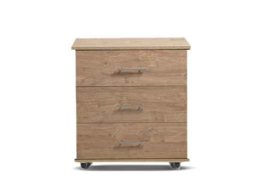 [3-C-W-GO-A] Chests - Athens (3 Drawer (Wide) (W760mm x D420mm x H735mm), Gold Oak, Handle: A - Nickle T-Bar Handle)