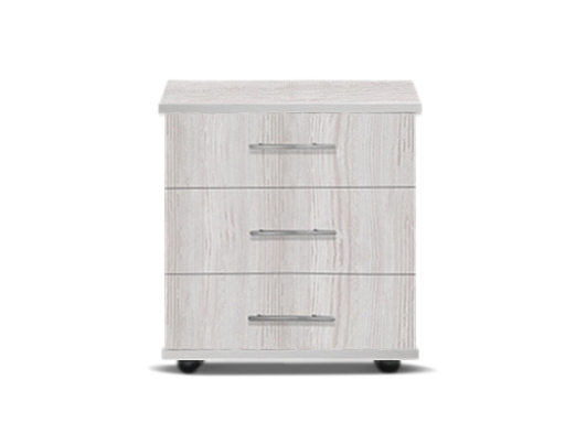 [3-C-W-LA-A] Chests - Athens (3 Drawer (Wide) (W760mm x D420mm x H735mm), Light Artwood, Handle: A - Nickle T-Bar Handle)