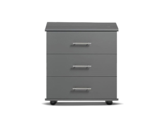 [3-C-W-SL-A] Chests - Athens (3 Drawer (Wide) (W760mm x D420mm x H735mm), Slate, Handle: A - Nickle T-Bar Handle)