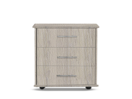 [3-C-W-UO-A] Chests - Athens (3 Drawer (Wide) (W760mm x D420mm x H735mm), Urban Oak, Handle: A - Nickle T-Bar Handle)