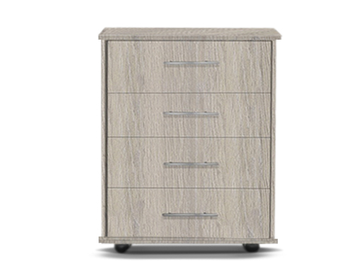 [4-C-W-UO-A] Chests - Athens (4 Drawer (Wide) (W760mm x D420mm x H950mm), Urban Oak, Handle: A - Nickle T-Bar Handle)