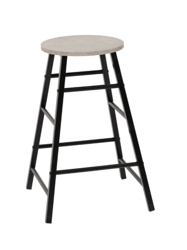 [400-404-023] Bar Stools - Oslo (Concrete Effect & Black Legs)