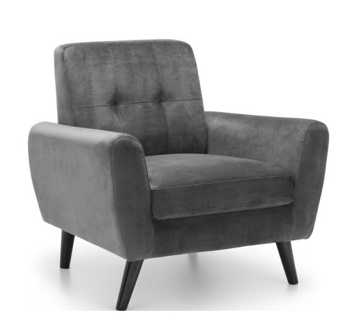 [ARM-CRONOS-GYVT] Armchair - Cronos (W85 x D81 x H83cm) (Grey - Velvet)