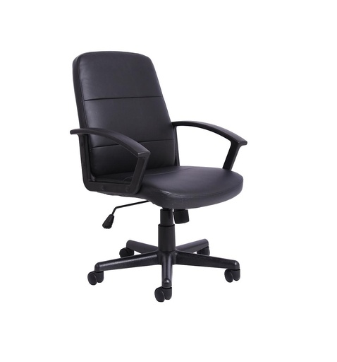 [CH1766] Desk Chair - Kensington (Black Leather)
