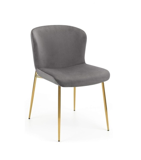 [CH-HARP-GYVT] Chairs (Harper, Grey - Plush Velvet, Fabric)