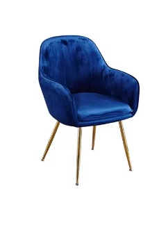 [CH-LARA-BL] Chairs (Lara, Blue - Plush Velvet, Fabric)