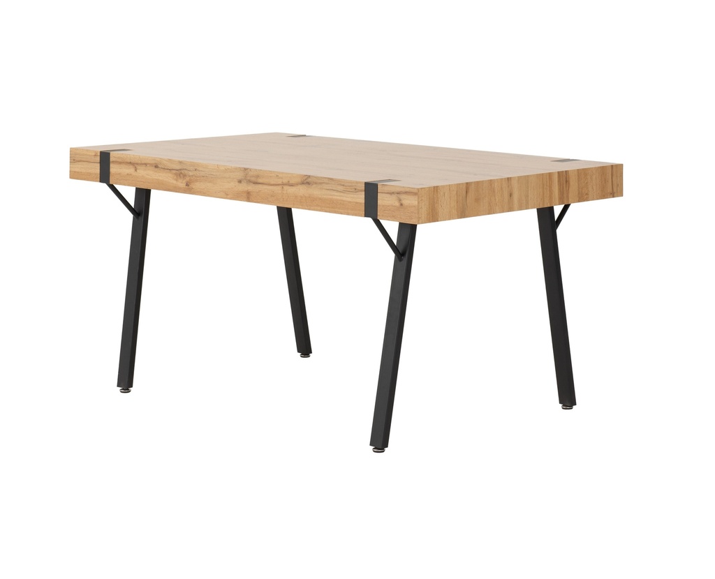 Dining Table - Kendal (W150cm x D90cm x H76cm) - Light Oak | Black