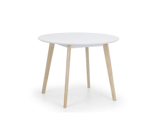 Dining Table - Ella (White & Limed Oak) (Round)