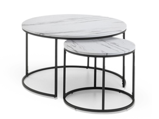 [CT-ALEXANDERNEST-WMARB] Coffee Tables - Alexander (Nesting) (White Marble)