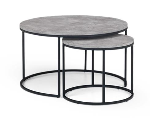 [CT-ALEXANDERNEST-CONC] Coffee Tables - Alexander (Nesting) (Concrete Effect & Black Legs)