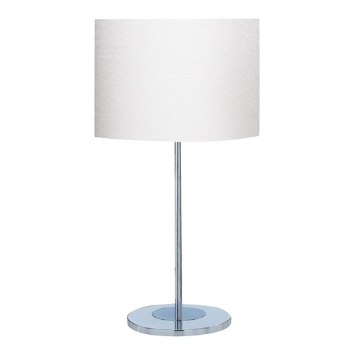 Bedside & Table Lamps (New) (Carter (E27) (62cm x 30cm), Chrome Base & Fabric Shade)