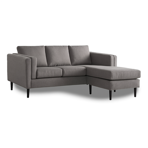 Sofa - Apollo (CRIB 5) (3 Seater Chaise (W198 x D92 x H86cm), Grey - Velvet)