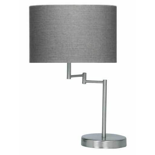 [722-TL-SC] Bedside & Table Lamps (New) (Armada (185x20mm x 215mm), Satin Chrome & Grey Shade)