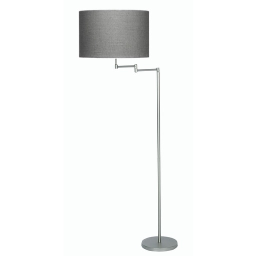 [722-FL-SC] Floor Lamps (Armada (250mm x 35mm x 350mm), Satin Chrome & Grey Shade)
