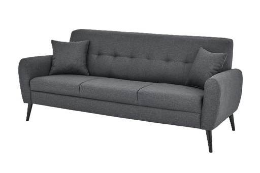 Sofa - Moros (3 Seater (W190cm x D80cm x H81cm), Charcoal Grey - Fabric)