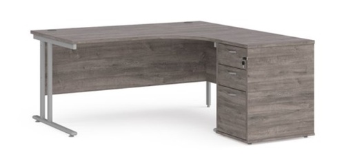 Desk - Artemis (W160cm x D:162.60cm x H:72.50cm) - Grey Oak