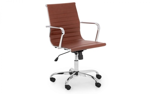 Desk Chair - Knightsbridge (CRIB 5) (Brown & Chrome)