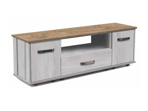 [LT2-DAGO] Paros Range - Lounge (Media Unit (Large) (W1555 x D430 x H515), Dark Artwood & Gold Oak Top)