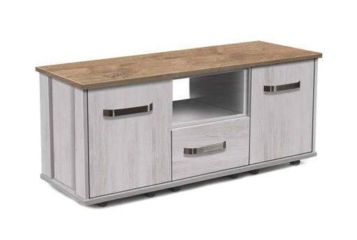 [LT1-DAGO] Paros Range - Lounge (Media Unit (Midi) (W1180 x D430 x H735), Dark Artwood & Gold Oak Top)