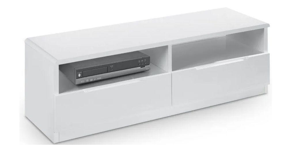 TV Table - Manhattan (With Drawers) - White (High Gloss)