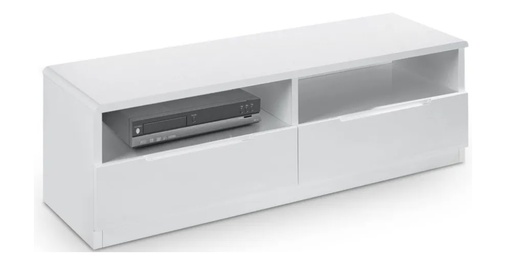 [TV-MANHAT] TV Table - Manhattan (With Drawers) - White (High Gloss)