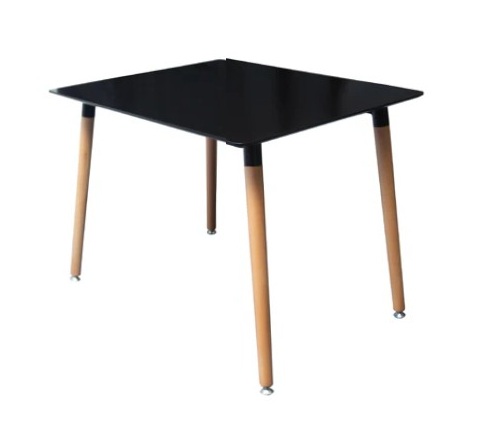 [DT-BEL-SM-BLK-SQ] Dining Table - Belgium (Small, Square, Black)