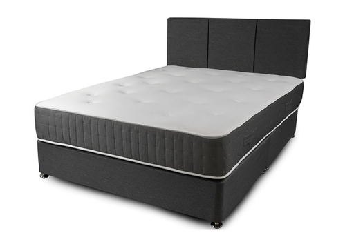 [LAT-4FT-NS-MCH] Divan Beds - Latchmere (Small Double (4Ft) (120 x 190cm), No Storage (Standard), Matiz Charcoal - Fabric)