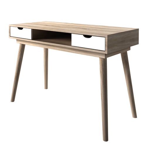 Desk - Hermes (W:110cm x D:50cm x H: 78.6cm) - Oak | White