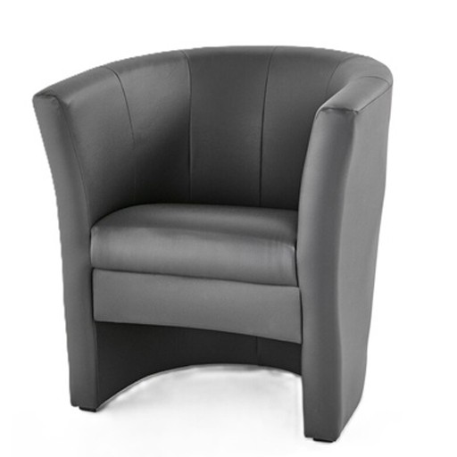 [TUB-ATHENA-GYFL] Tub Chair - Athena (Grey - Faux Leather)