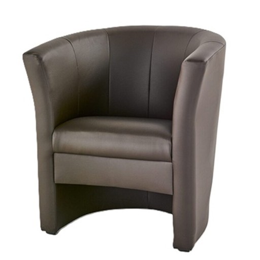 [TUB-TURIN-BRFL] Tub Chair - Athena (Brown - Faux Leather)