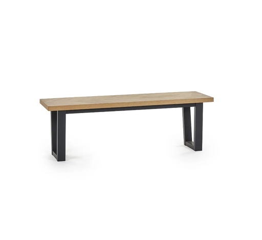 Dining Bench - Starwood (Oak & Black) (W:134cm x D:39cm x H:44.50cm)