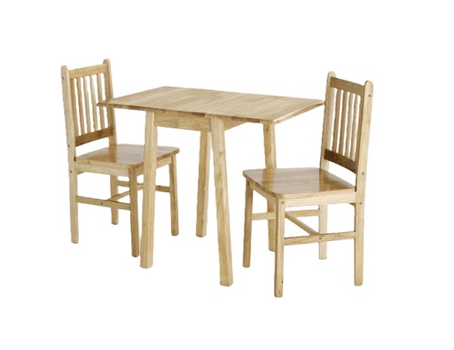 [DTST-MALAY-2CH-OAK] Dining Set - Malay Drop Leaf Table & 2 Chairs