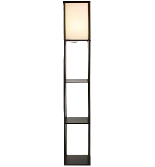 Floor Lamp - Stratford With Shelves (W:26cm x D:26cm x H:159cm) - Black