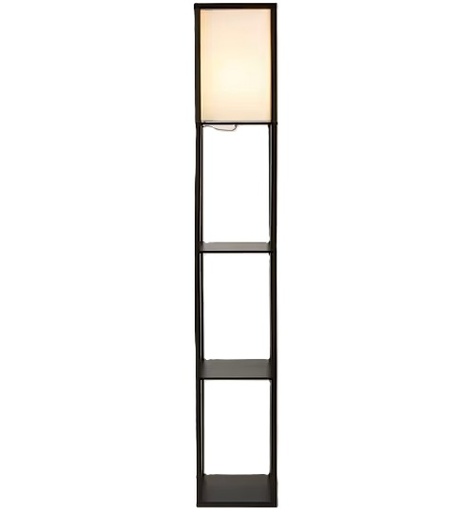 Floor Lamp - Stratford With Shelves (W:26cm x D:26cm x H:159cm) - Black
