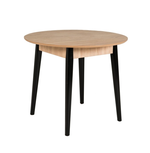Dining Table - Elton (W90cm x D90cm x H75cm) - Oak | Black