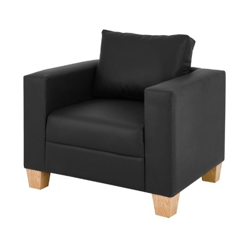 Armchair - Gemini (Armchair (W85 x D77 x H83cm), Black - Faux Leather)