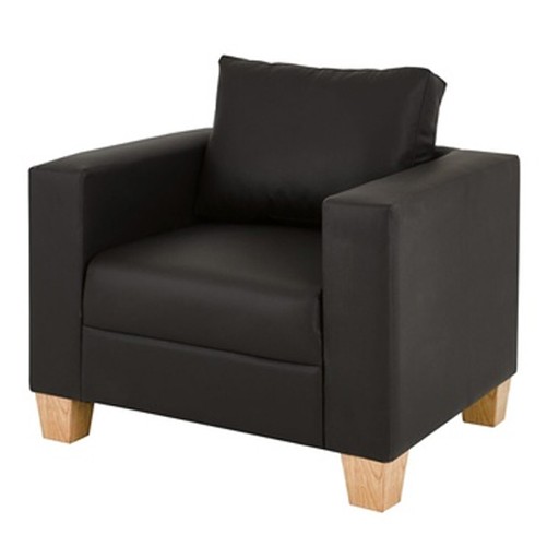Armchair - Gemini (Armchair (W85 x D77 x H83cm), Black - Faux Leather)
