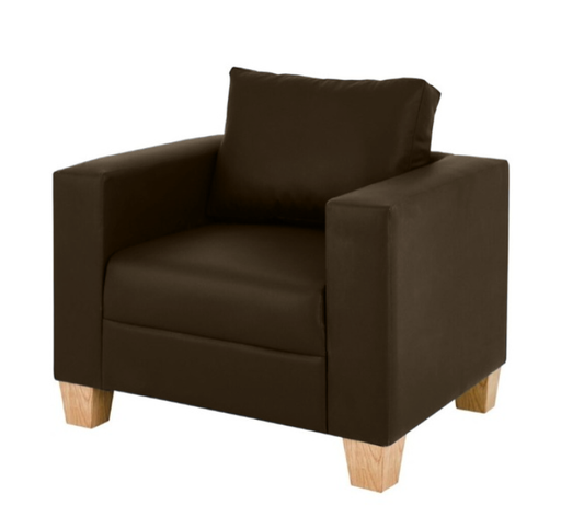 [ARM-GEMINI-BR-PVC] Armchair - Gemini (Armchair (W85 x D77 x H83cm), Brown - Faux Leather)
