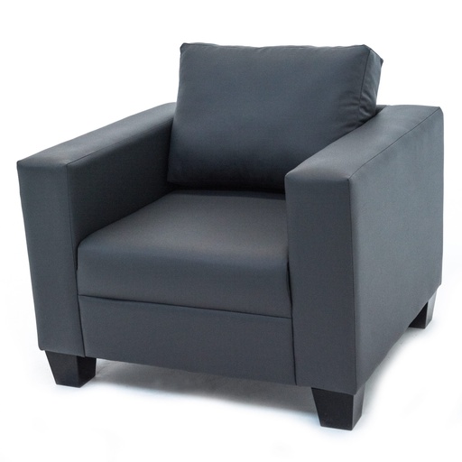 [ARM-GEMINI-GY-PVC] Armchair - Gemini (Armchair (W85 x D77 x H83cm), Grey - Faux Leather)