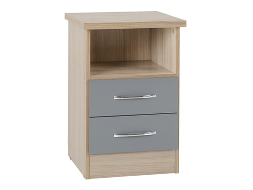 Bedsides - Volos (Un-Assembled) (Light Oak & Grey Gloss Fronts)