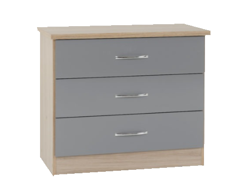 Chests - Volos (Un-Assembled) (Light Oak & Grey Gloss Fronts)